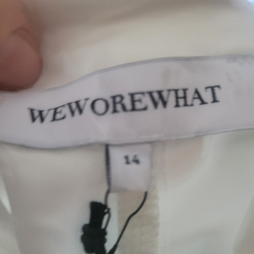 WeWoreWhat NWT‎ White Suiting Straight Leg Pants Size 14 - Picture 5 of 8
